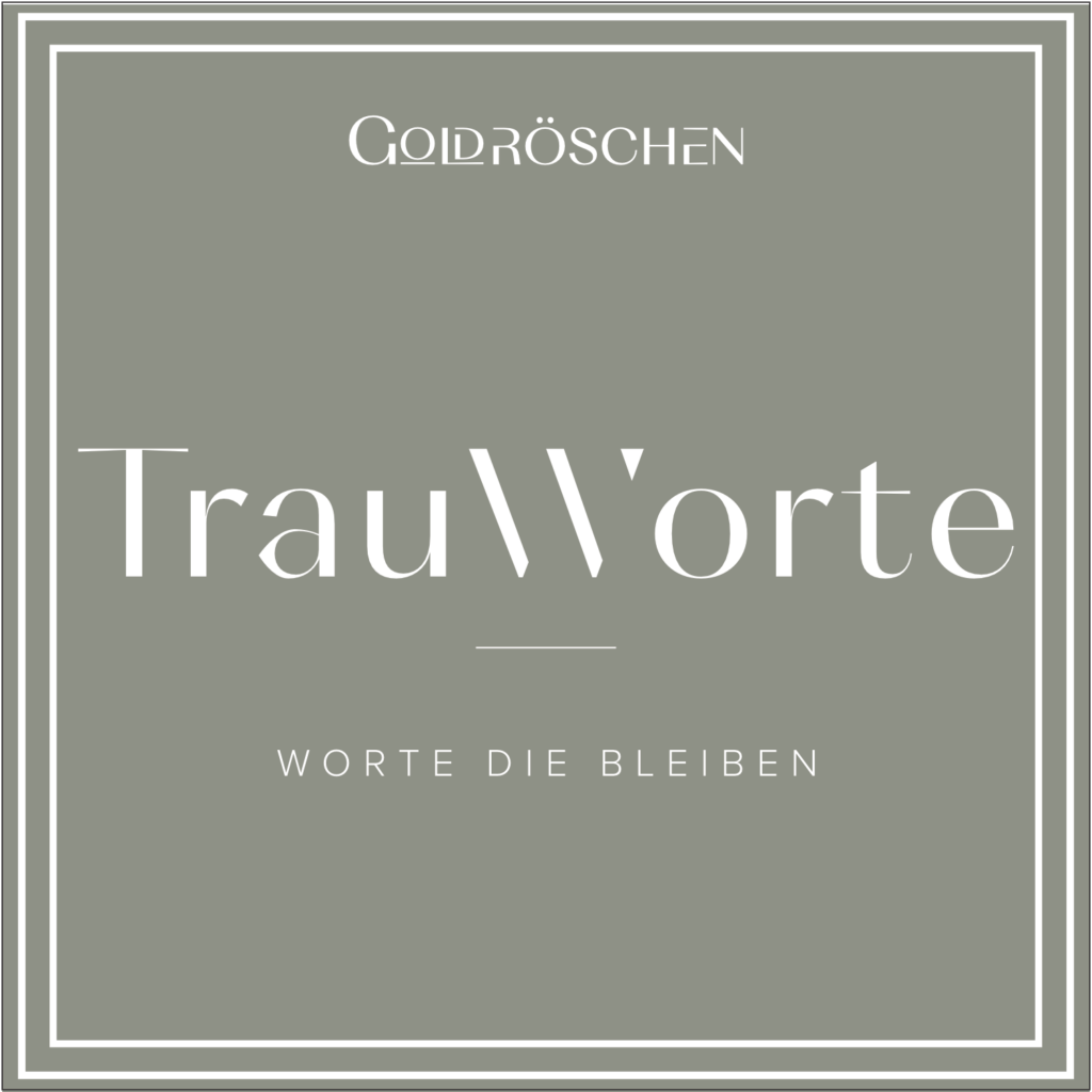 TrauWorte Logo von Goldröschen in Dark Green mit dem Claim Worte die bleiben