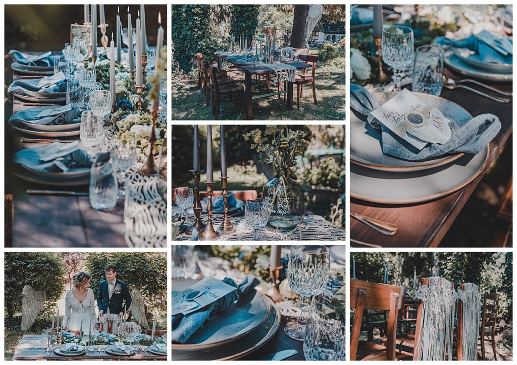 Tischdeko Ideen für Deine nachhaltige Hochzeit in blau und grün