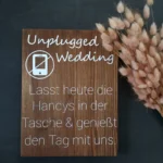holzschild unplugged wedding Stellmichein Etsy