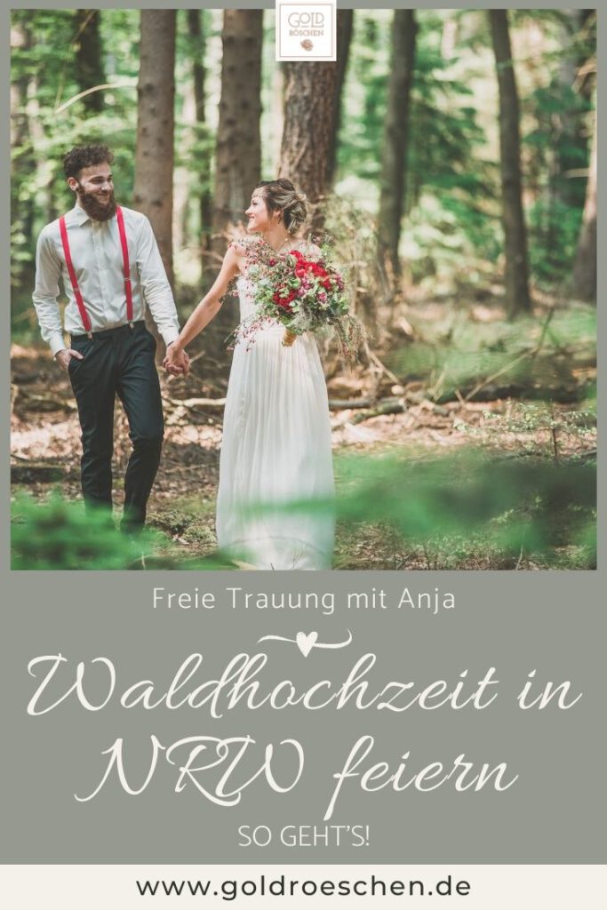 Waldhochzeit heiraten im Wald Brautpaar