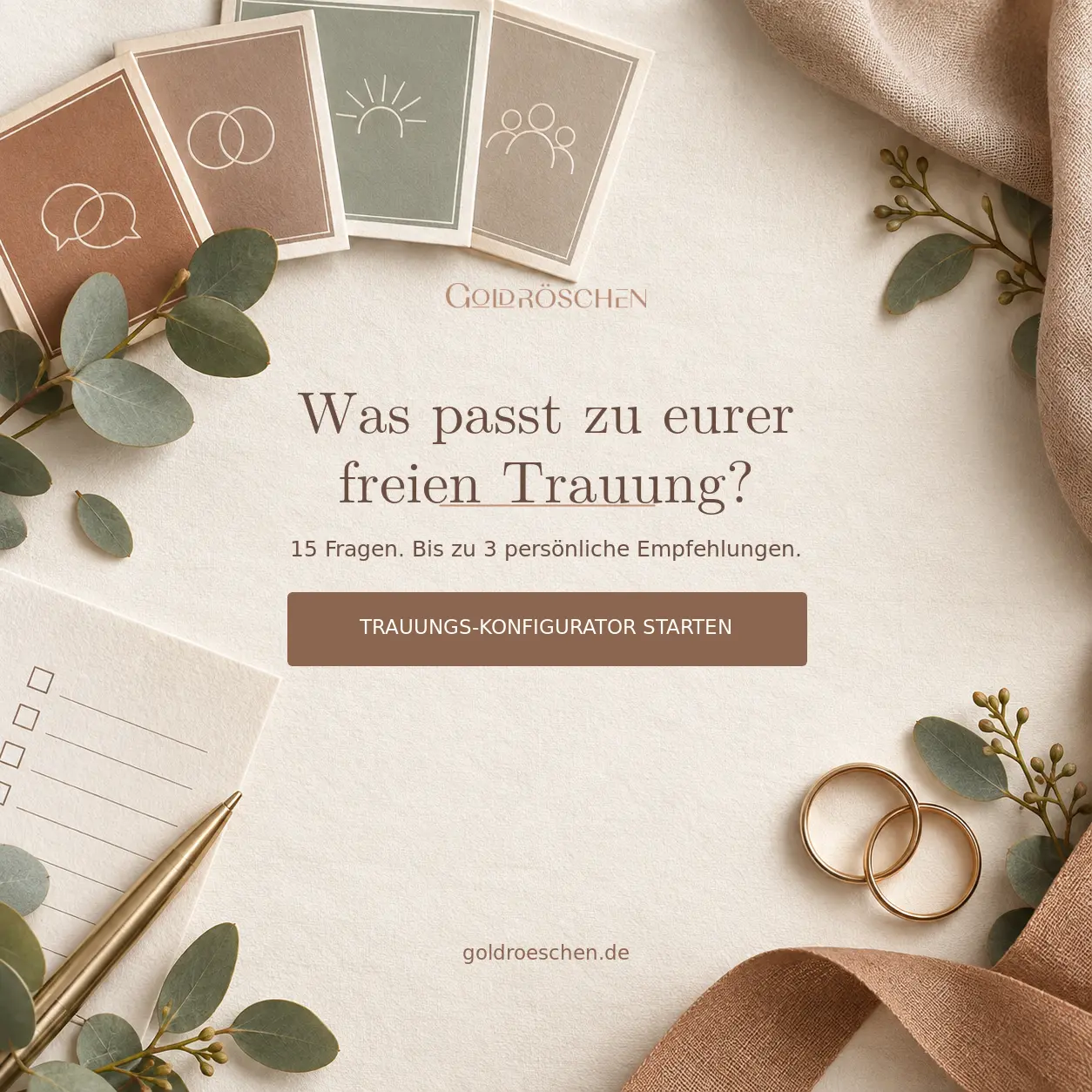 Trauungs-Konfigurator für die persönliche Planung einer freien Trauung