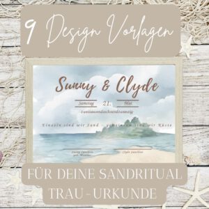 Vorlage Trauurkunde Hochzeitsurkunde Sand Ritual
