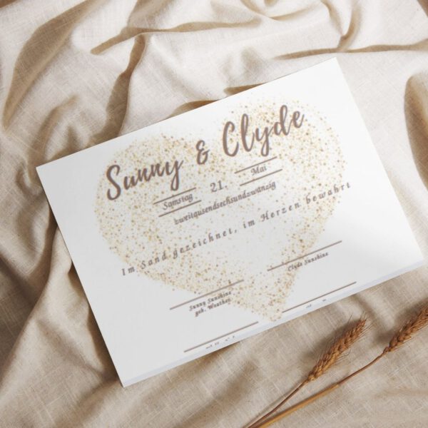 Vorlage Trauurkunde Hochzeitsurkunde Sand Ritual