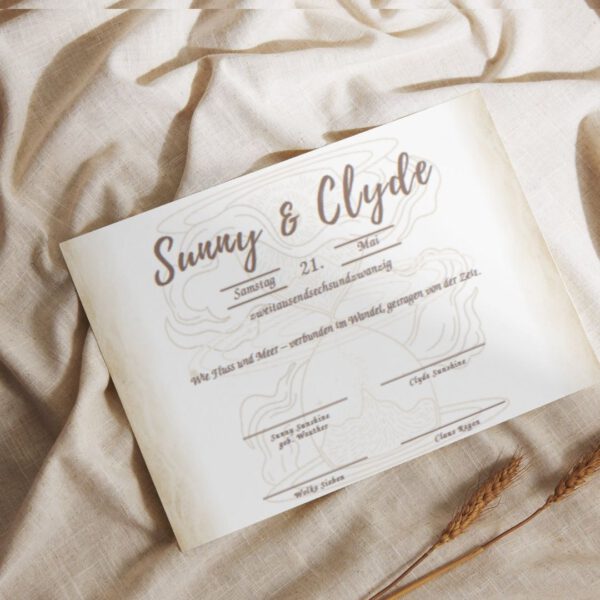 Vorlage Trauurkunde Hochzeitsurkunde Sand Ritual