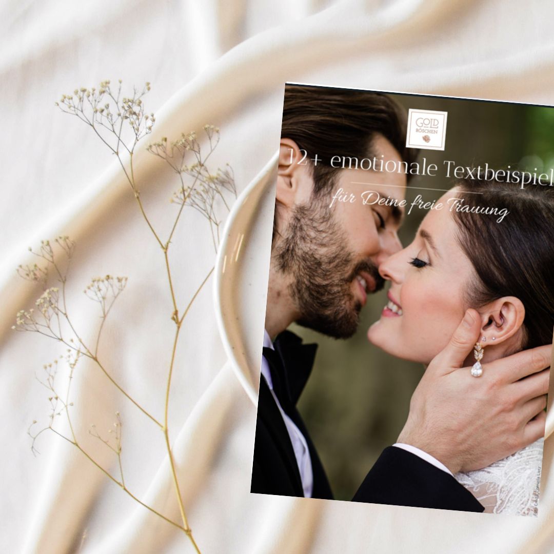 12 emotionale Textbeispiele für eine freie Trauung mit Brautpaar auf dem Cover
