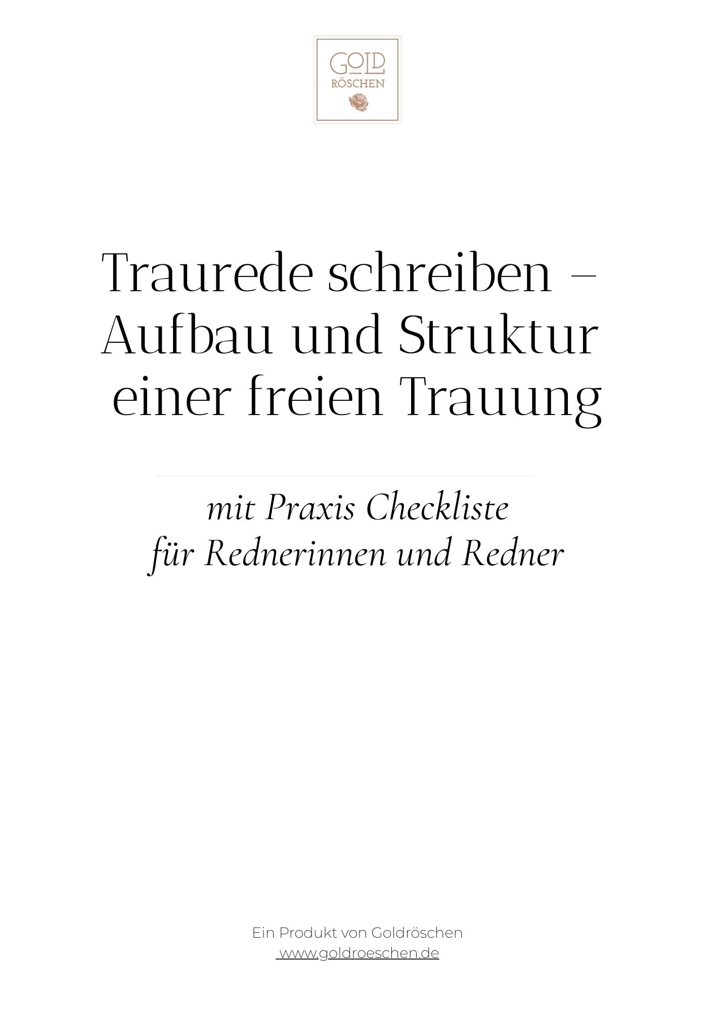 E-Book Traurede schreiben als PDF für freie Trauung