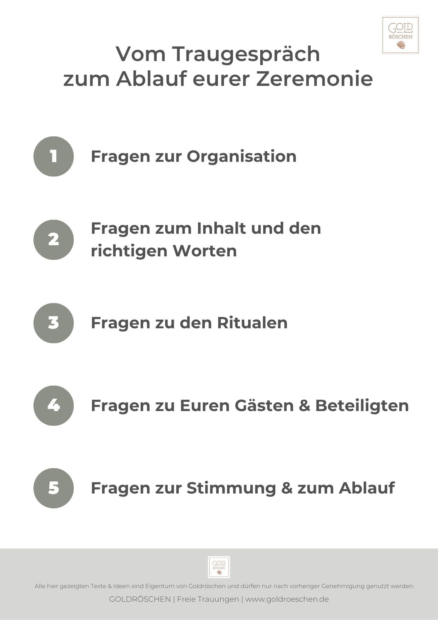 Inhaltsverzeichnis Mini Leitfaden Vom Traugespräch zur freien Trauung