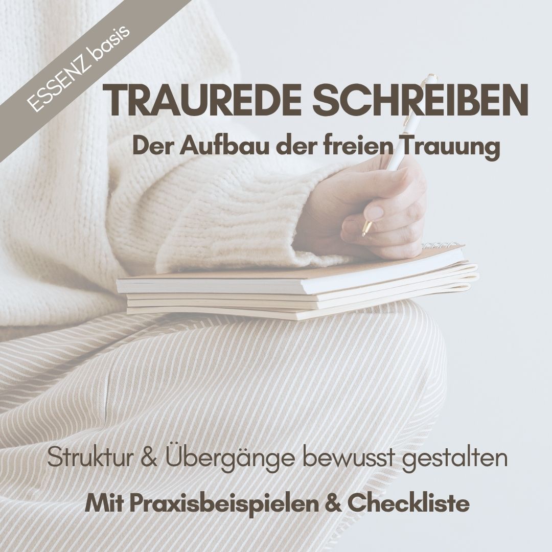 Cover des digitalen Leitfadens ESSENZ 00 Traurede schreiben zum Aufbau und zur Struktur freier Trauungen