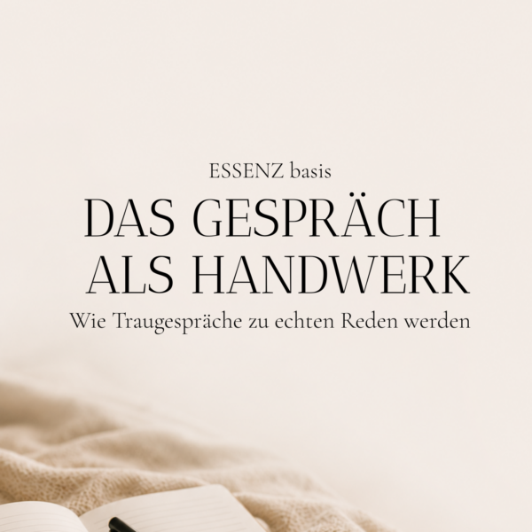 Cover des ESSENZ Buches Traugespräch führen – Das Gespräch als Handwerk für freie Rednerinnen