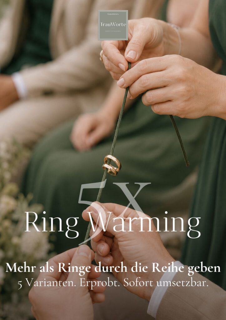 Cover des TrauWorte Ring Warming Guides von Goldröschen – 5 erprobte Varianten mit Anleitungen und Texten für die freie Trauung