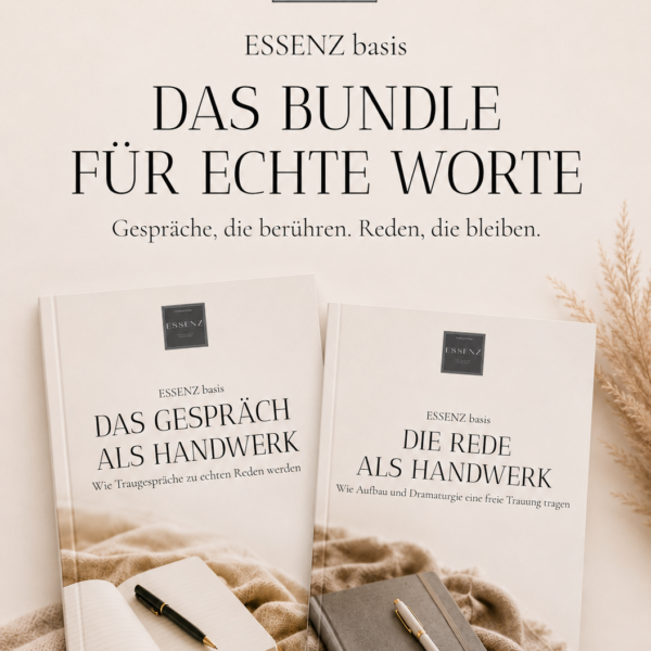 Zwei ESSENZ PDFs von Goldröschen – Traugespräch führen und Traurede schreiben als Bundle