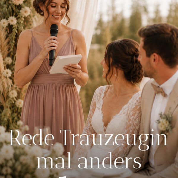 Rede Trauzeugin mit fünf persönlichen Ideen statt einer klassischen Hochzeitsrede.