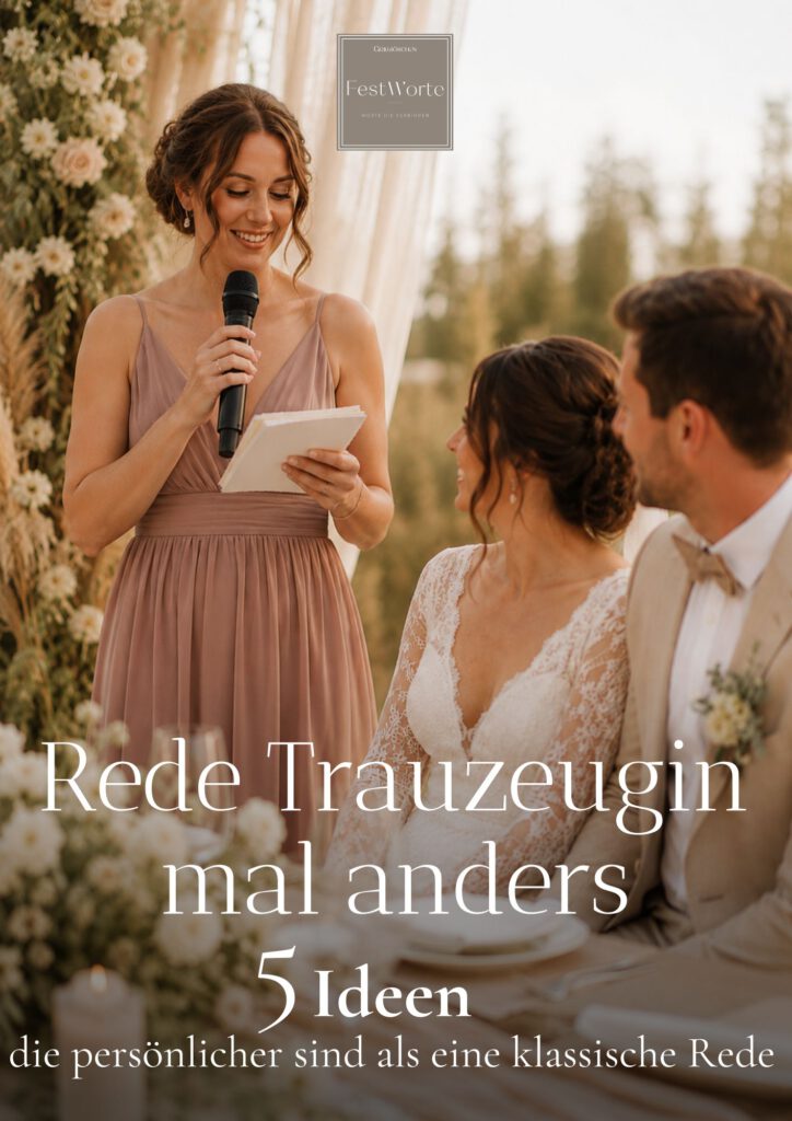 Rede Trauzeugin mit fünf persönlichen Ideen statt einer klassischen Hochzeitsrede.