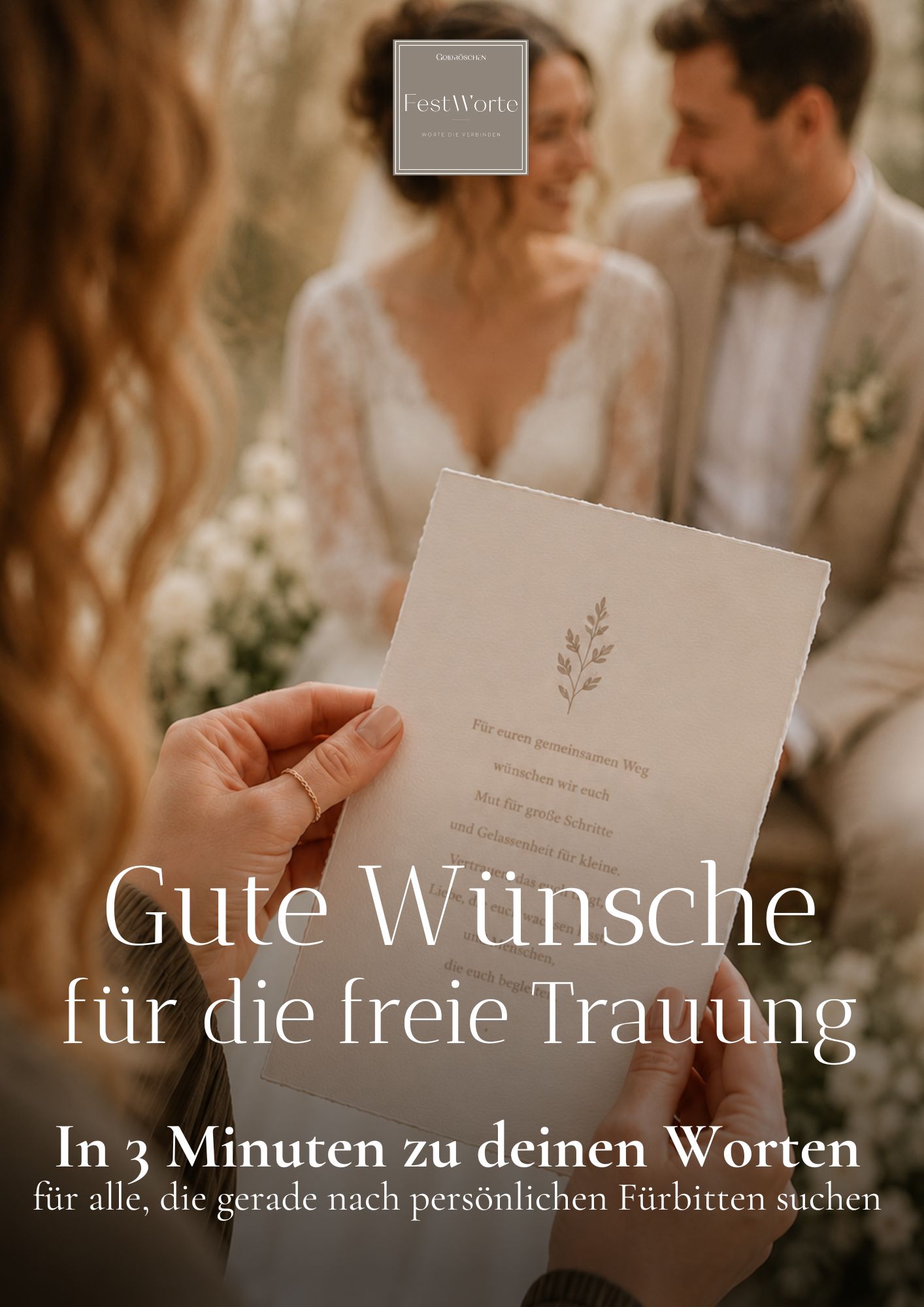 Cover des FestWorte Guides „Gute Wünsche für die freie Trauung“ mit Vorlagen und Inspiration für persönliche Hochzeitswünsche.