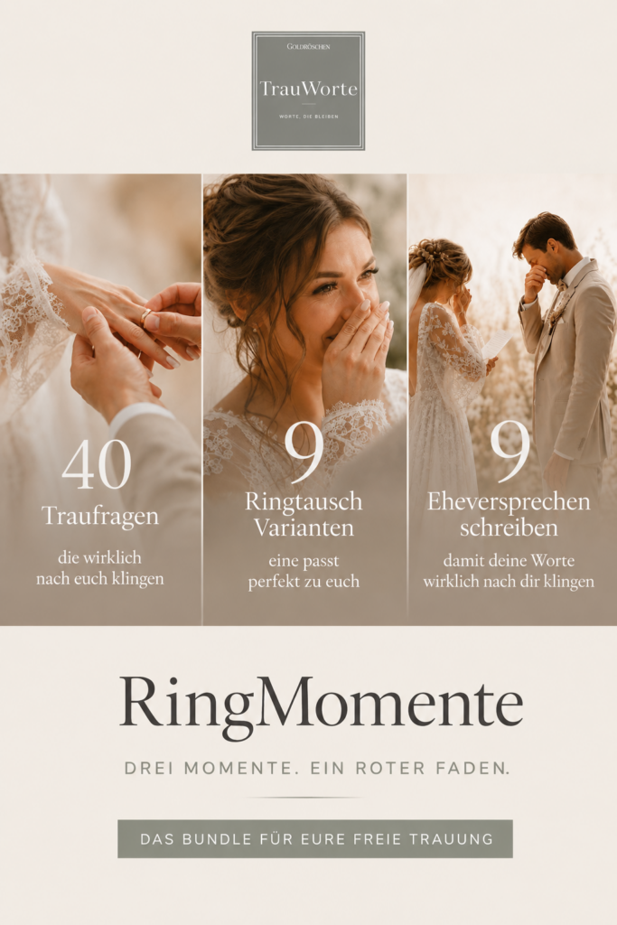 RingMomente Bundle mit Traufragen, Eheversprechen und Ringtausch für die freie Trauung